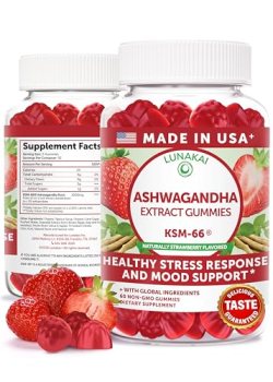 Lunakai USA Made KSM-66 Ashwagandha Gummies for Women & Men