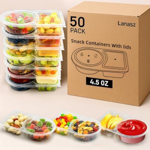 Lanasz 50 Sets 4.5 Oz Reusable snack containers with lids