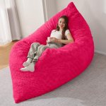 HABUTWAY 4 in 1 Bean Bag Chair, Giant Memory Foam Filling Bean Bag Sofa, Adult B