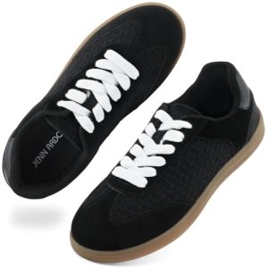 JENN ARDOR Womens Black Fashion Sneakers Casual Walking Shoes Classic Non-Slip C