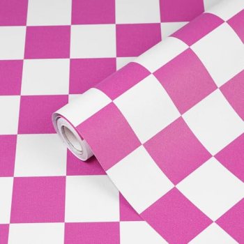Amiya Checkered Wallpaper Peel and Stick Hot Pink Checkerboard Contact Paper Mod