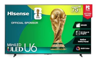 Hisense 75″ Class U6 Series Mini-LED 4K UHD Smart Fire TV (75U65QF