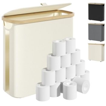 Toilet Paper Storage Basket with Lid and Handle