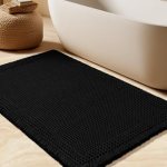 Upgrade Waffle Bath Mat, Boho Bathroom Rugs Absorbent Non Slip