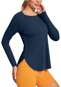 Heathyoga Long Sleeve Workout Tops for Women Sun Shirt UPF 50+ SPF UV Protection