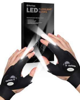 ThxToms LED Flashlight Gloves, Gifts for Him Men Boyfriend Husband