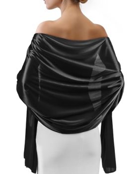Sofier Satin Shawl Wraps for Women Evening Dresses Wedding Bridal Party Silky Sc