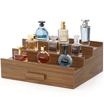 Hrbjunuo Solid Walnut Cologne Organizer for Men