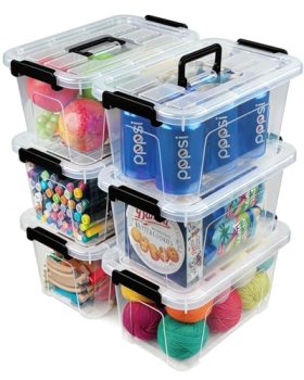 EOENVIVS Plastic Storage Bins with Lids 6 Pack Storage Organizer