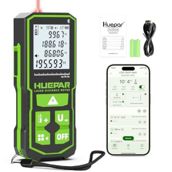 Huepar Laser Distance Measure 200Ft. Digital Rechargeable Laser Measuring Tool w