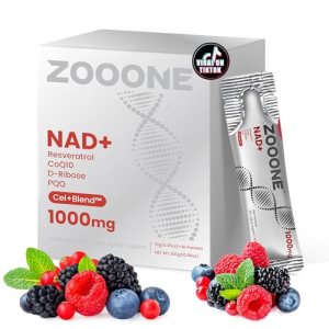 zooone- NAD+ Supplement 30pcs, Premium Nicotinamide Riboside & Resveratrol
