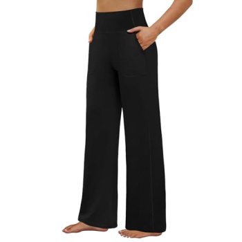 FireSwan Yoga Pants Women Wide Leg Pants High Waist Stretch Dress Loose Casual L