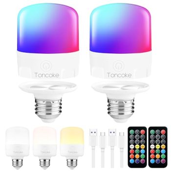 E26 Rechargeable Light Bulbs with Remote