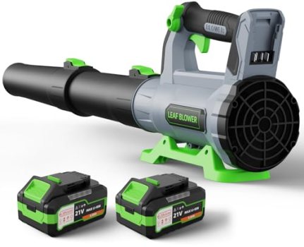 Leaf Blower Cordless with 2× 5.0Ah Batteries and Charger