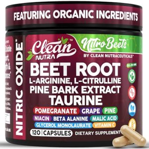Clean Nutra Organic Beet Root Capsules L Arginine L Citrulline Pine Bark Nitric