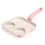 Paris Hilton Ceramic Nonstick Divided Skillet with Heart-Shaped Sections and Gri