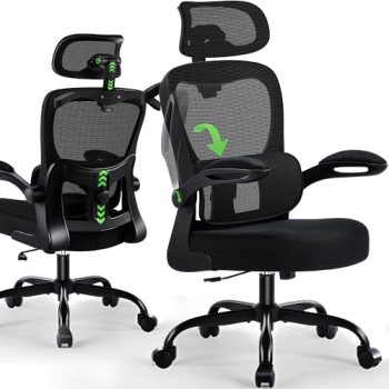 AreShark Office Chair Ergonomic Desk Chairs with Adjustable Lumbar Support& Head