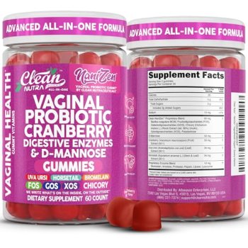 Clean Nutra Vaginal Probiotic Gummies for Women Cranberry Digestive Enzymes D Ma