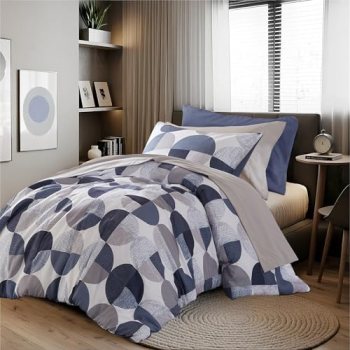 Stylish Three-tone Printed Twin XL Size Comforter Set