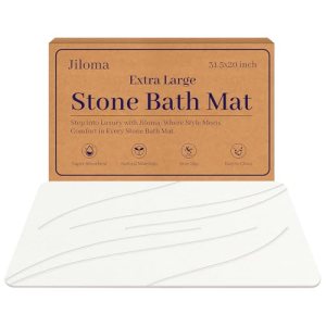 Jiloma Stone Bath Mat Diatomaceous Earth Shower Mat Non-Slip Super Absorbent Bat