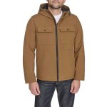 Levi’s Men’s Ripstop Softshell Jacket with Hood, Brown Waffle, Large