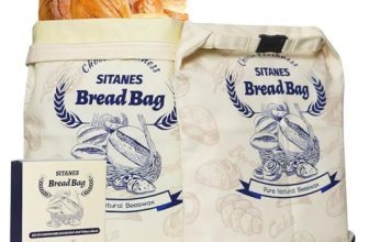 SITANES Reusable Beeswax Bread Bags (2-Pack) – 16.5×12.6 Inches