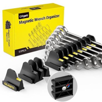 Oligeti 50pcs Magnetic Wrench Organizer Set for Tool Box