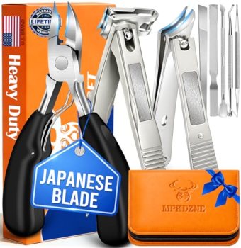 8-in-1 Heavy Duty Toenail & Fingernail Clippers for Seniors Men with Thick & Ing