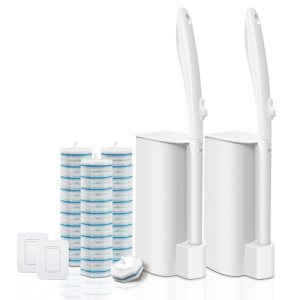Disposable Toilet Brush with 30 Brush Heads