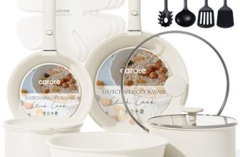 CAROTE 19pcs Pots and Pans Set, Nonstick Cookware Set Detachable Handle, Inducti