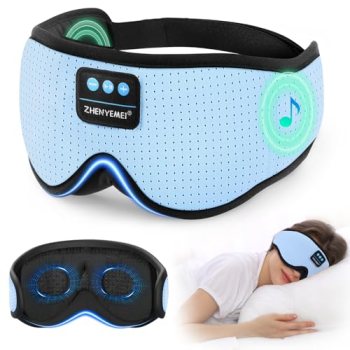 ZHENYEMEI 3D Sleep Mask with Bluetooth Headphones