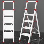 4 Step Ladder, DIAMONDFORGE Folding Step Stool with Wide Anti-Slip Pedal