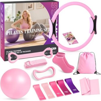 Vanlgs Pilates Kit 13Pcs Home Pilates Essentials Workout Kit with 13″ Ring