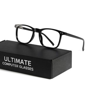 TIJN Sleep Glasses Blue Light Blocking Square Eyeglasses Dual AR Coatings for Co