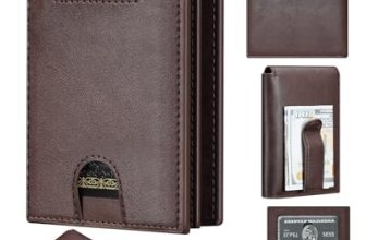 furid Leather Slim Wallet for Men Minimalist: Magnetic Closure Bifold Front Pock