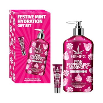 Hempz Festive Mint Hydration Pink Peppermint Meringue Gift Set
