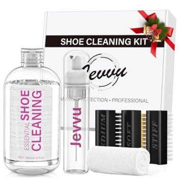 Jevvu Shoe Cleaner Kit, 10 fl oz Concentrated Sneaker Cleaner with Foaming Bottl