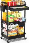SUNALLY 3 Tier Rolling Cart with Drawer