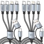 Travel Essentials,Dual Type-C 4 in 2 Multi Charging Cable for Multiple Devices