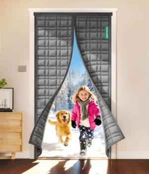 AEOCOO Thermal Door Curtain, Fit Size up to 36 x 80 Inches