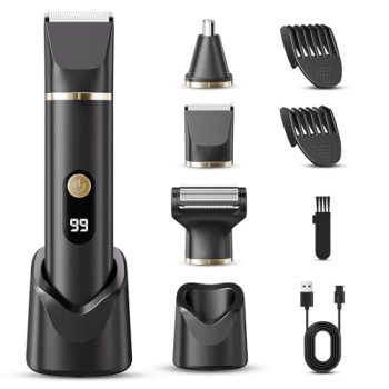 tiovara Beard Trimmer for Men, IPX7 Waterproof Body Hair Trimmer Electric Razor