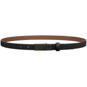 VONMELLI Women Skinny Leather Belt Thin Waist Black Belt for Women Jeans Dress F