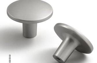 YAGU 6 Pack Brushed Nickel Kitchen Cabinet Knobs 1-1/2 Inch Round Solid Dresser