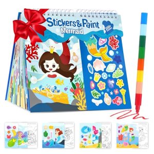 YPLUS Mermaid Sticker Books for Kids Ages 3-5