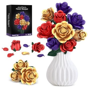 Rose Bouquet Flowers Building Set