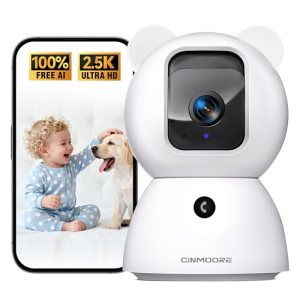 CINMOORE 2.5K Pet/Dog Camera with Speaker/Phone App: 50% Off