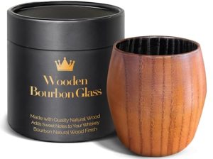 Charred Wooden Bourbon Drinking Glass