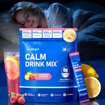 Calm Magnesium Glycinate Powder Drink Mix for Relax & Sleep Aid
