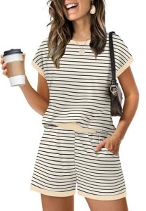 Two Piece Sets for Women Summer Spring Outfits Travel Cruise Lounge Sets Cap Sle