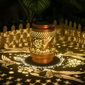 Mothers Day Gifts for Mom, Hummingbird Solar Lanterns Outdoor Waterproof